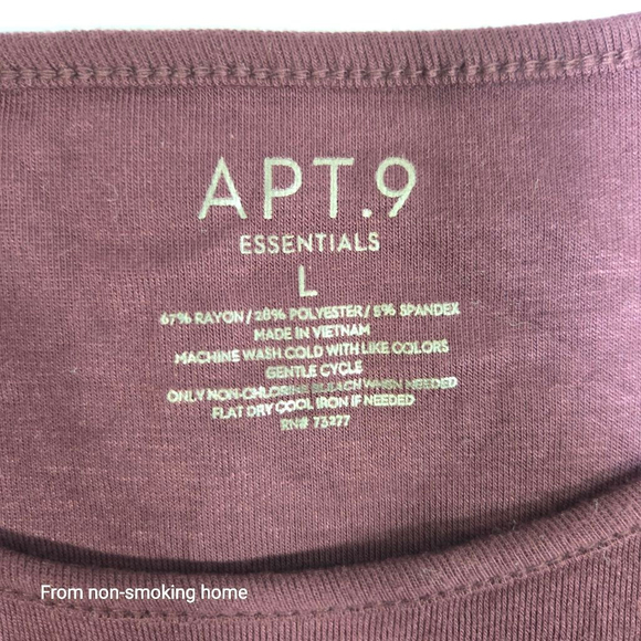 Women's APT.9 Maroon Short Sleeve Tee L - Picture 4 of 6